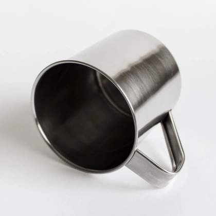 Kubek garnek stalowy z uchwytem turystyczny wędkarski 8 cm 300 ml