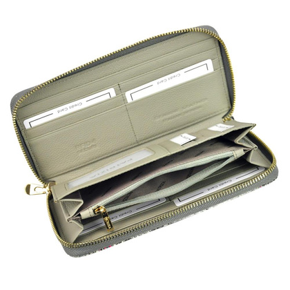 Portfel damski skórzany PELLUCCI SN-119 RFID Popiel / Róż