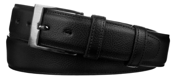 Skorzany pasek meski z tradycyjna srebrna klamra