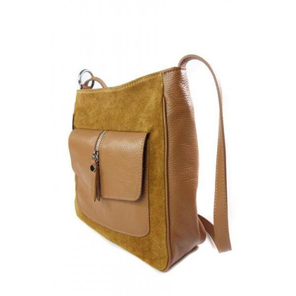 Duża listonoszka,przewieszka Vera Pelle Camel VP1313C