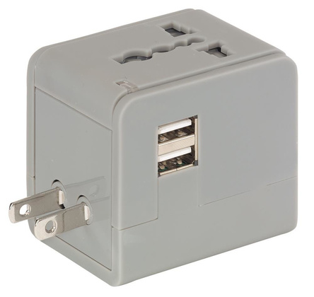 Adapter podróżny, TRAVEL MATE, szary