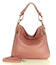 MARCO MAZZINI Skórzana torebka włoska na ramię dusty róż - min. zamówienie 20 / 50 / 100 szt.