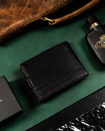 Duzy skorzany portfel meski na zatrzask