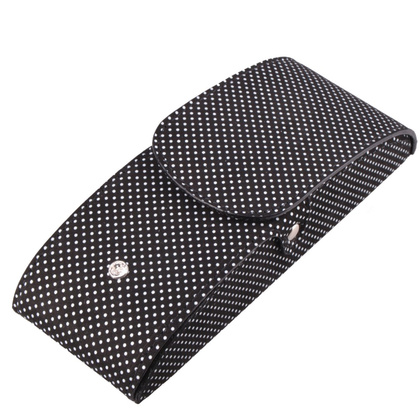 Etui na okulary skórzane KEMER ENO 12 Czarny / Biały - min. zamówienie 20 / 50 / 100 szt.