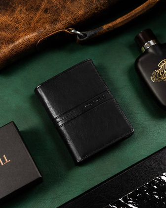 Duzy skorzany portfel meski bez zapiecia