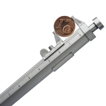 Długopis plastikowy z suwmiarką PRESCOT Srebrny