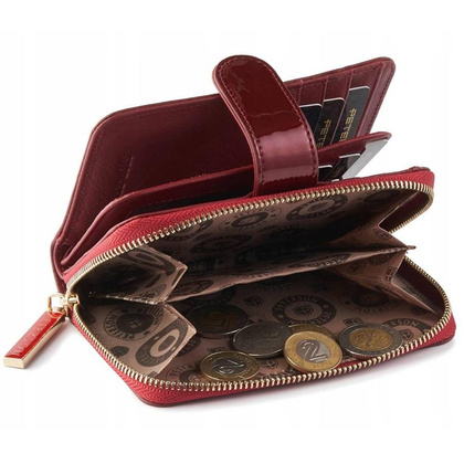 Mały skórzany portfel damski rfid