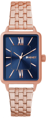 MINET Rosegoldowo-granatowy damski zegarek SIENA ze rosegoldową stalową bransoletką