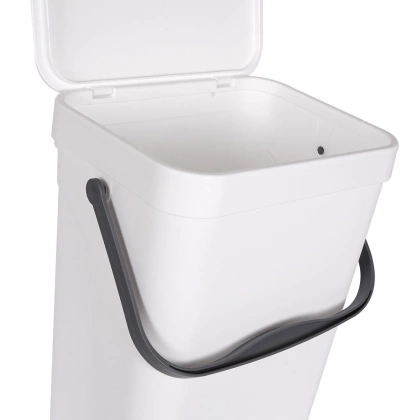 Kosz na śmieci odpady zawieszany na drzwi drzwiczki do szafki zawieszenia biały 10 l