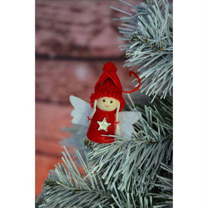 Zawieszka aniołek czerwona 12 cm