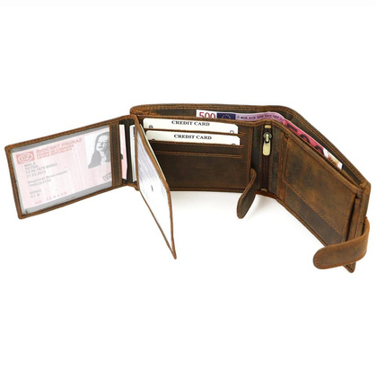 Portfel męski skórzany L895-012 Brązowy