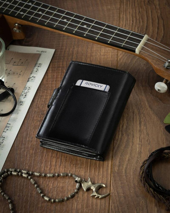 Skorzany portfel meski z systemem RFID