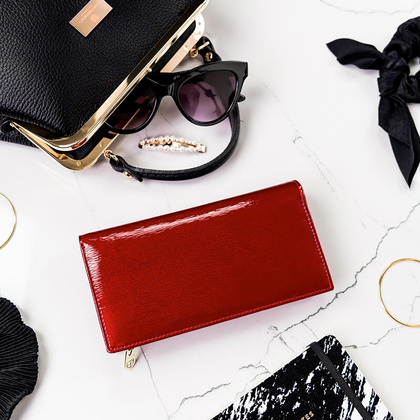 Skórzany damski portfel Peterson PTN 421431-SH zielony