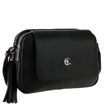 Damska torebka skórzana Canaletto z klapką i ozdobnym frędzlem – klasyka i elegancja na co dzień TD705