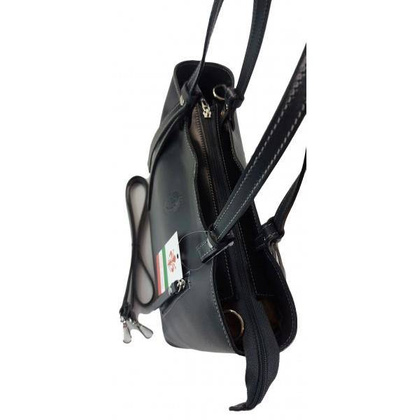 Torebka na ramię Vera Pelle ,Włoski skórzany kuferek format A4, Grafitowa,Szara KM446G