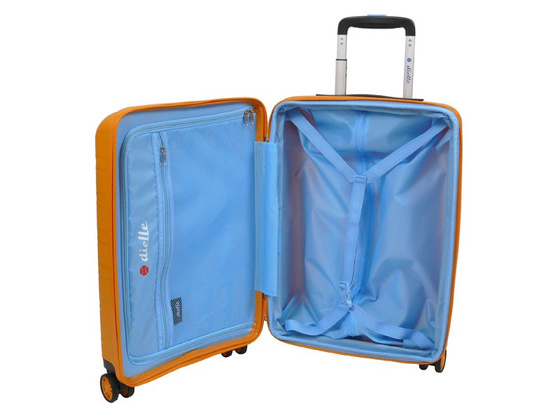 Walizka DIELLE 100 4k 55cm kabinowa żółta PP z poszerzeniem