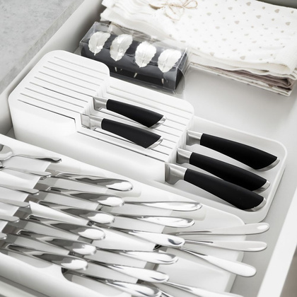 Organizer wkład do szuflady na noże kuchenne biały 39x14,5x7,5 cm