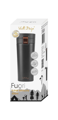Kubek termiczny 400ml FUORI czarny Rose Gold 28036
