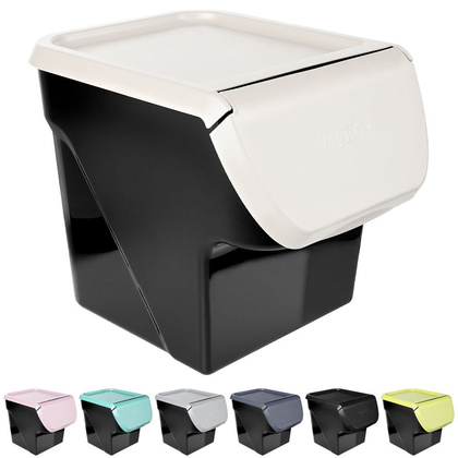 Pojemnik na warzywa owoce cebulę ziemniaki czosnek do przechowywania popielaty 13 l