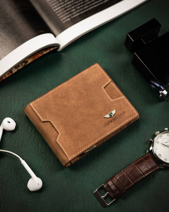 Skorzany portfel meski z klipsem na banknoty