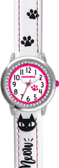 CLOCKODILE Biały zegarek dla dziewczynek KOT