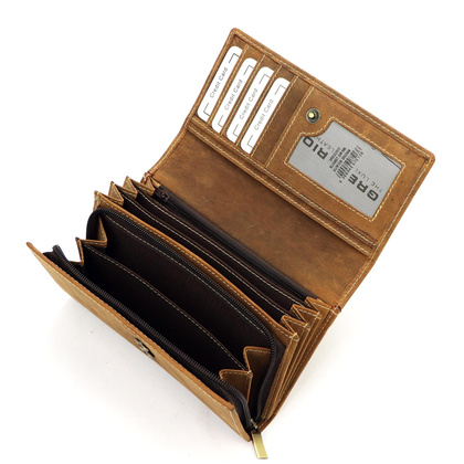 Portfel damski skórzany BLOMST GM196 Zielony