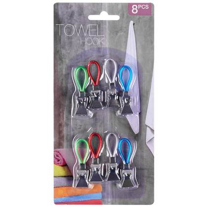 Klipsy na ręczniki ścierki haczyki wieszaki 8 szt.