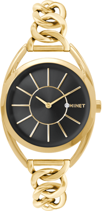 MINET Czarno-złoty damski zegarek ICON BLACK