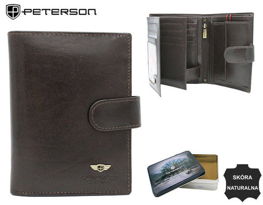 Duzy portfel meski ze skory naturalnej