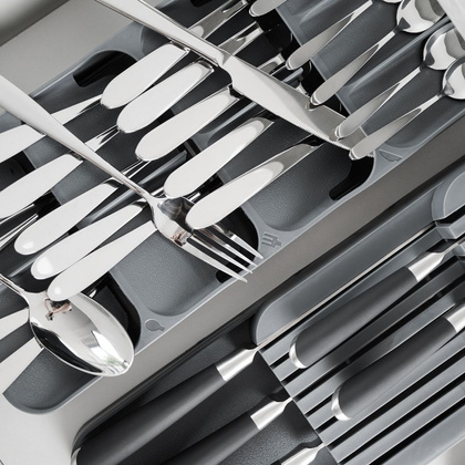 Organizer wkład do szuflady na sztućce szary 39x17x5,5 cm