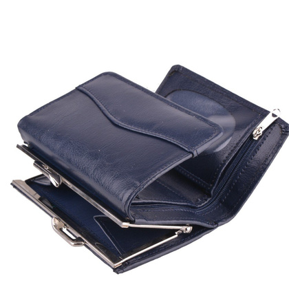 Portfel damski skórzany KEMER P25 Granatowy - min. zamówienie 20 / 50 / 100 szt.