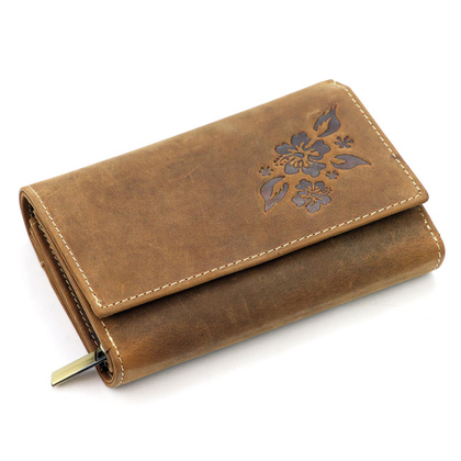Portfel damski skórzany BLOMST GM011 Brązowy