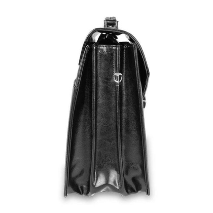 Skórzana teczka męska aktówka na laptopa czarna - Pavone Nero Modena 2195 BL