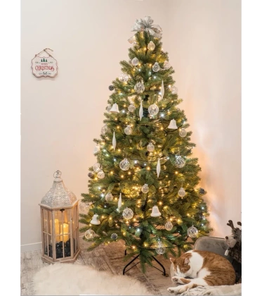 Choinka sztuczna PE09 180 cm FULL PE jasnozielona gęsta z metalowym stojakiem