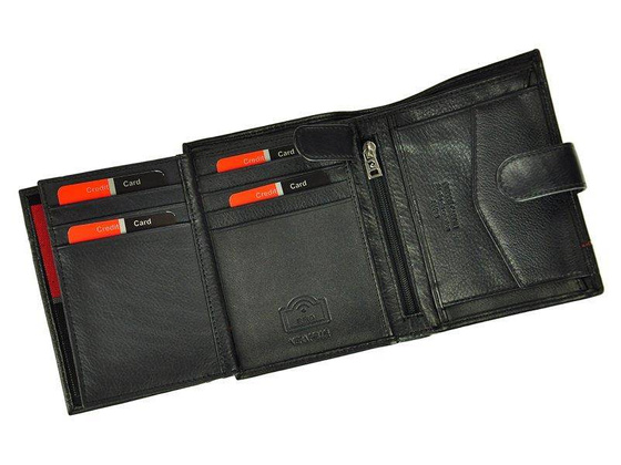 Portfel męski skórzany PIERRE CARDIN SAHARA TILAK15 326A Czarny / Niebieski