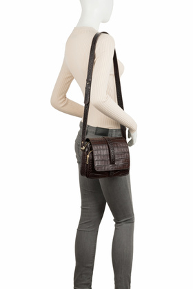 Torebka skórzana Canaletto z wzorem krokodyla TD690s1