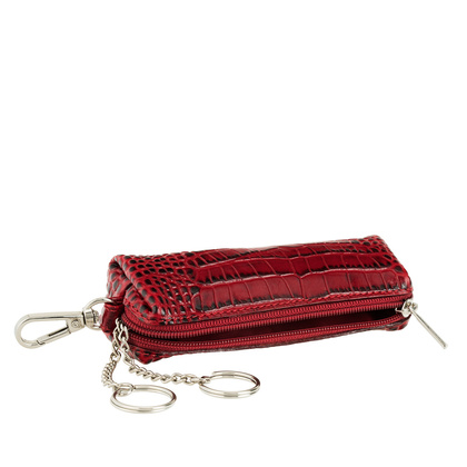 Etui na klucze Canaletto z czerwonej skóry tłoczonej na wzór krokodyla – elegancja i praktyczność ED75S162