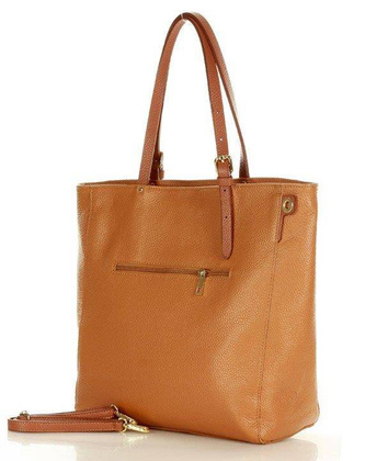 MARCO MAZZINI Elegancka torba skórzana sustainable leather bag brąz camel - min. zamówienie 20 / 50 / 100 szt.