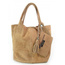 ZAMSZ NATURALNY WŁOSKA TORBA XL A4 SHOPPER BAG SKÓRZANA CAMEL W567C