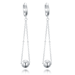 MINET Kolczyki wiszące srebrne z kulkami