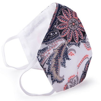 Maseczka ochronna damska 3-warstwowa - wielorazowa - QART PREMIUM - Kwiaty