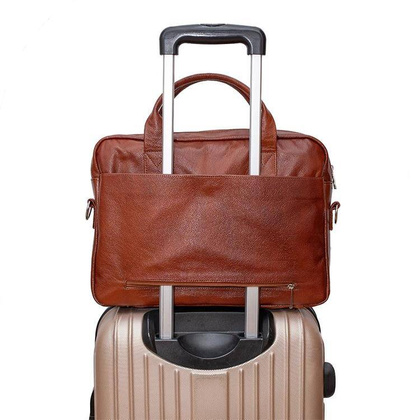 Skórzana torba męska brązowa na ramię laptopa 15,6" - Pavone Nero Parma 2454 BR