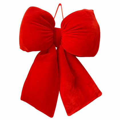 Czerwona kokarda, aksamitna, ozdoba świąteczna 29x33cm WOZ43