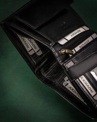 Duzy skorzany portfel meski z systemem RFID