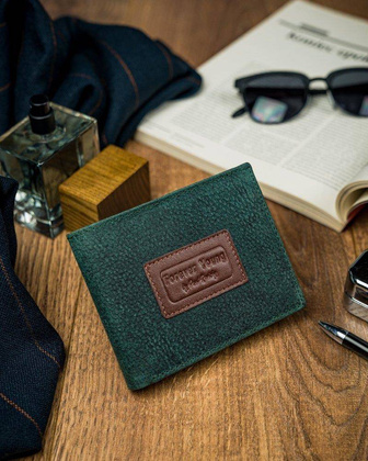 Piękny kolorowy portfel męski skórzany