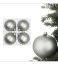 Bombki choinkowe gładkie szklane  komplet 4szt. 10 cm - Grafit mat