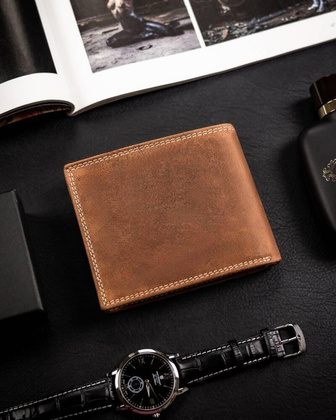 Portfel skórzany męski N992-CHM-BEAR-2 COGNAC