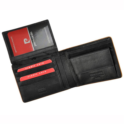 Portfel męski skórzany PIERRE CARDIN YS17 8806 czarny + czerwony