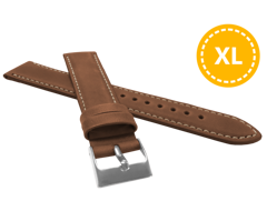 LAVVU XL Wyściełany brązowy szyty pasek SPORT z luksusowej skóry Top Grain - 20