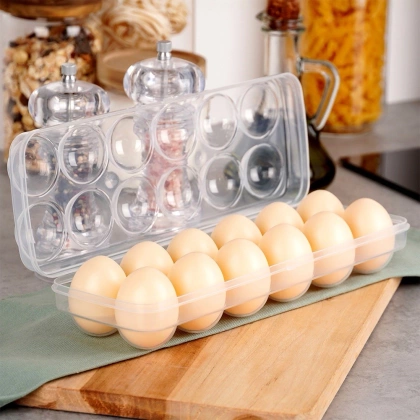 Pojemnik organizer pudełko na jajka jaja do lodówki chłodziarki 12 sztuk jajek